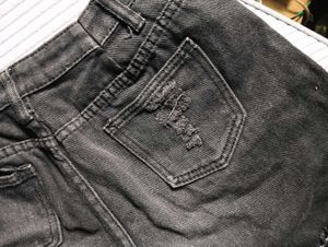 Ripped Black Denim Shorts