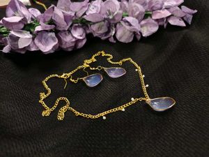 handmade Delicate Gold Necklace & Earring Set