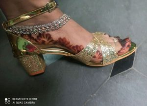 new shinny golden heels