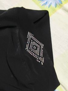 Black Rhinestone Embellished Modest Hijab