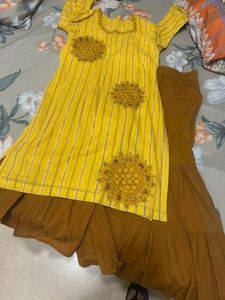 Yellow Embroidered Kurta Set