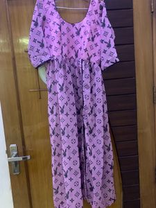 Pink Kurti A-line Little Bit Ghera