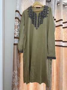 Elegant Khaki Green Kurti