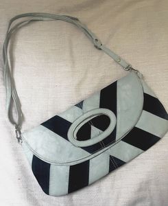 Striped Crossbody Clutch Baguette