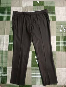 Korean Pleated Trouser Dark Brown Straight Fit