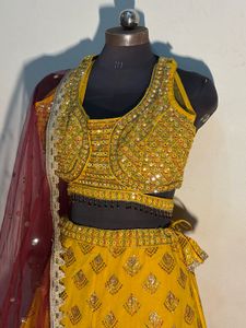 Yellow Embellished Lehenga Choli Set