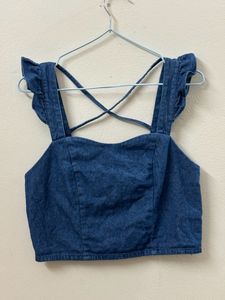 Denim Crop Top 💅💋