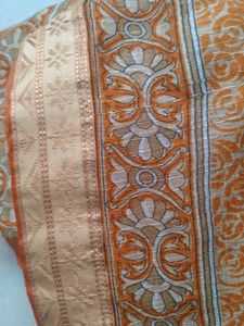 Elegant Orange Paisley Saree