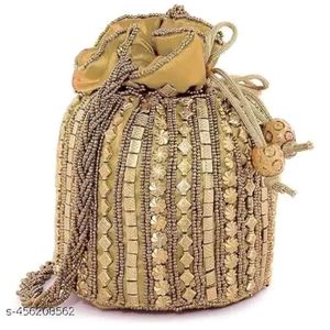 Golden Beaded Pouch
