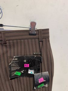 Striped Brown Casual Trousers