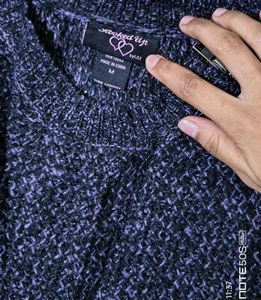 Navy Blue Knit Sweater Dress