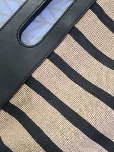 Exported Jute&amp;Leather Tote Bag-(New) never used