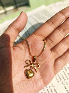 Heart Bow Anti Tarnish Pendant