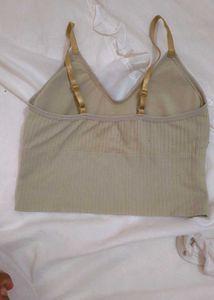 Olive Green Ribbed Bra