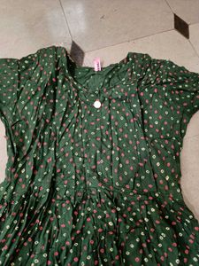 Green Printed Top