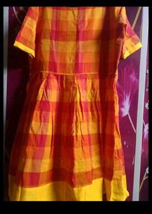 Orange Checkered Dress