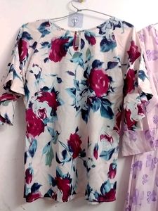 Floral Top &amp; Dress Set,Used,Slightly