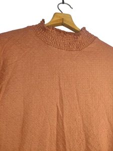 Brown Mock Neck Top