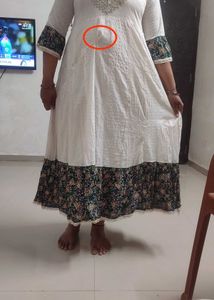 White Chiken Kari Anarkali Kurti