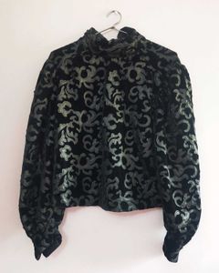 ZARA Black Velvet Top