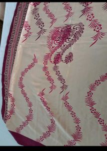 Beige Floral Printed Silky Saree😍🦄