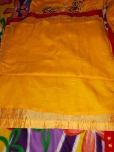 Yellow Red Kurta Set