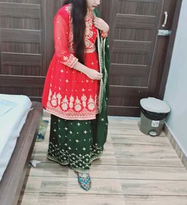 Frock Dupatta And Skirt Set