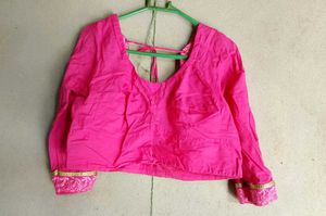 Pink Blouse with Gold Detail