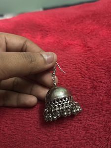 Silver Jhumka Earrings