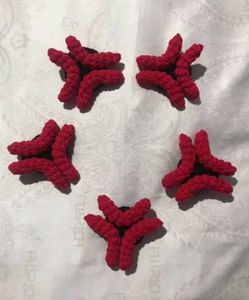Red Crochet Hair Clips - Set of 2
