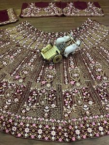 Elegant Maroon Color Georgette Sequence Lehenga