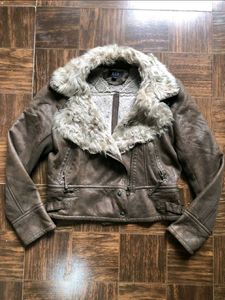 Suede Fur Biker Jacket