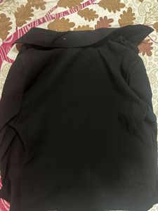 Black Collar Neck Casual Shirt