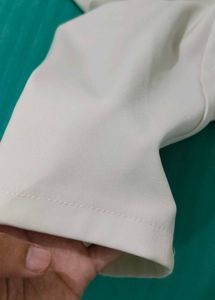 Beige Elastic Waist Pants