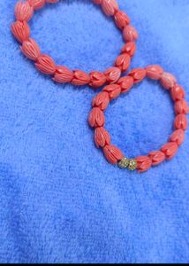 Coral Beaded Bracelet