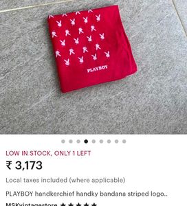 Playboy Red  Handkerchief Handy Bandana
