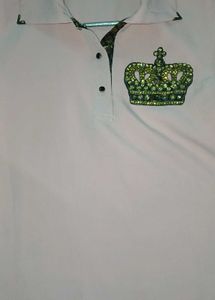 Pink Crown Embellished Polo Dress