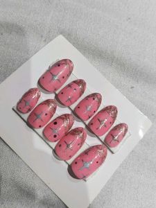 Pink Star Press-On Nails