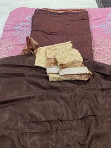 Dark Brown Half Pattern Saree