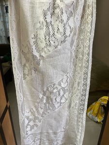 White Handcrafted Lace Dupatta