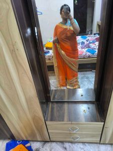 Formal Orange Saree.