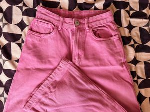 Pink Vingtage Light Wash Wide Leg Jeans