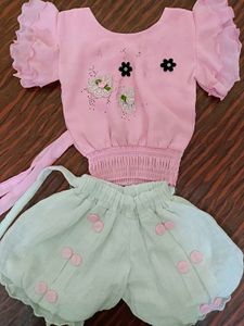 Baby Girl Dress. Top And Shorts
