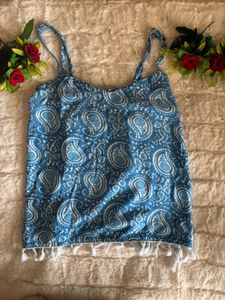 Blue Paisley Tank Top