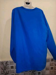 XXL-XXXL Blue Long woolen Sleeve T-Shirt