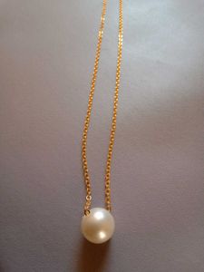 Golden Neck Chain Enhance With White Pearl