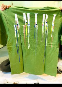 Amiri Green Back Print Tshirts