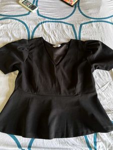 Black Peplum Top
