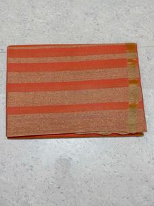 Elegant Orange Silk Saree