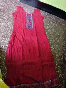 Red Suit With Flared Palazzo